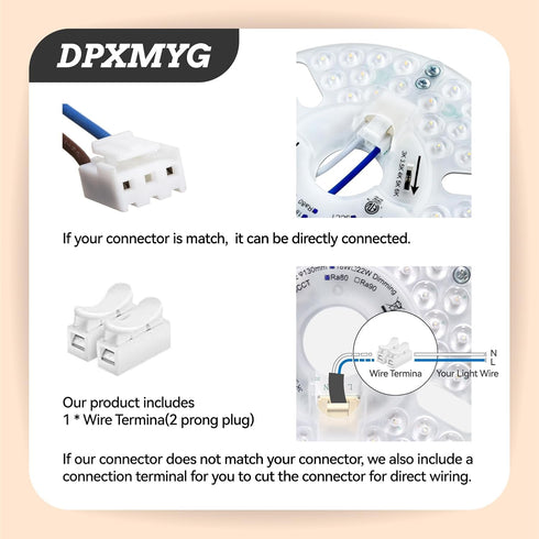 5" Kit,18W,5CCT 3000K/3500K/4000K/5000K/6000K Adjustable,120VAC LED Ceiling Fan Light Retrofit ETL Light Kit