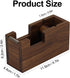 Multibey Wood Tape Dispenser for Desk - Natural Walnut Wood Desktop Tape Holder with Non-Slip Base & Tape Cutter