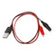 Crocodile Clamps Test Wire 50cm/19.69inch with Double Alligator Clips to USB Male Connector Cable for Circuit Testing
