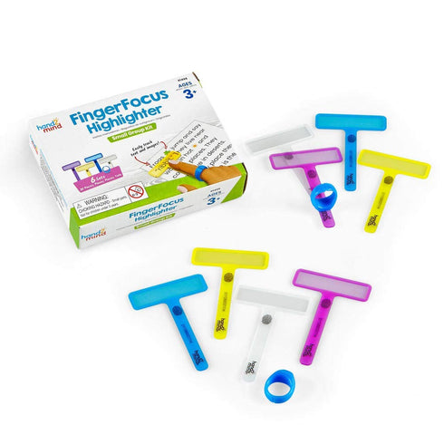 hand2mind FingerFocus Highlighter, Guided Reading Strips, Dyslexia Tools for Kids, ADHD Tools, 6 Pack Special Education