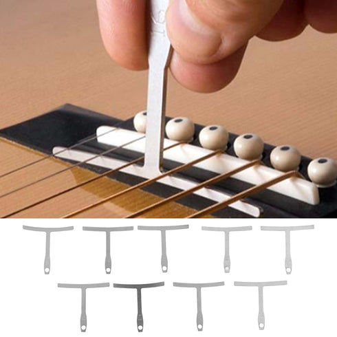 Luatoxry 9Pcs Set 7.25-20in Guitar Action Gauge, Guitar String Height Gauge, Universal Guitar Radius Gauge