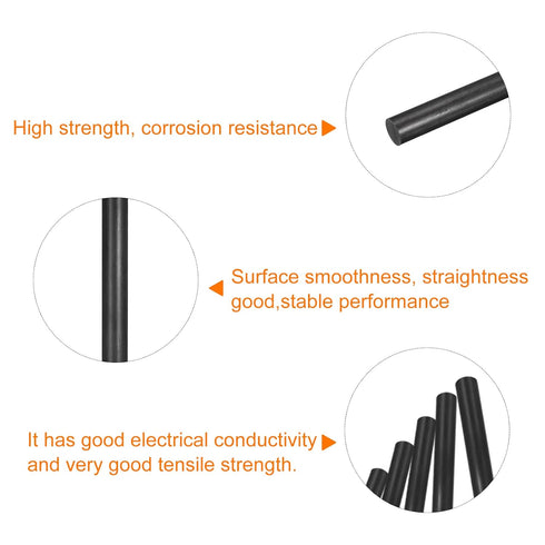MECCANIXITY Carbon Fiber Rod 5.5mm x 300mm for RC Plane DIY Tool, Pack of 2