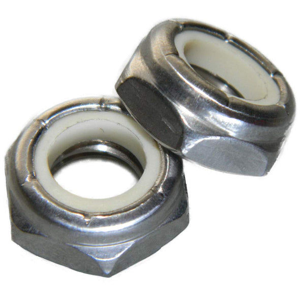 Fastenere 5/16-18 Jam Hex Nuts, Stainless Steel 18-8, Nylon Locking, Qty 100