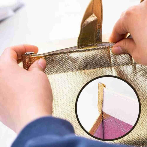 Generic 5pcs Delivery(Silver,6inch) Insulated Take Out Bags Thermal Lunch Grocery Take Out Bags for Coffee Milk Tea Hot