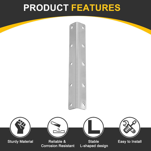 4Pcs 0.98"x0.98"x7.87" (25x25x200mm, uxcell L-Shaped Brackets Corner Brace, Corner Bracket Shelf Bracket Right Angle