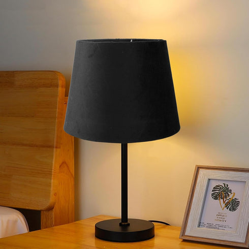 Buachois 10.6 Fabric Lampshade, Handcrafted Conical Lamp Shade (Black)