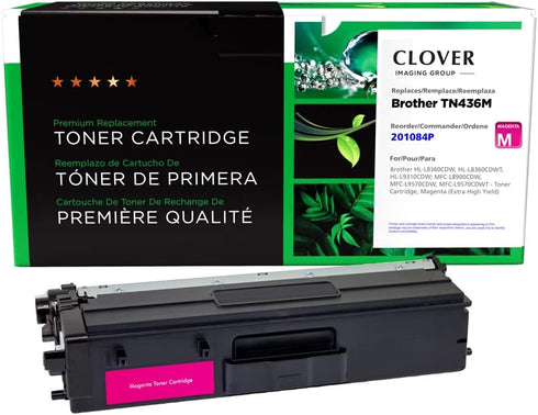 Clover Remanufactured Toner Cartridge Replacement for Brother TN436M | Magenta | Extra High Yield