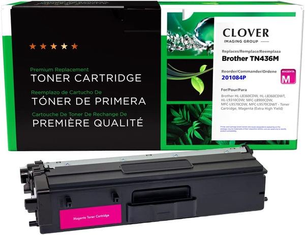 Clover Remanufactured Toner Cartridge Replacement for Brother TN436M | Magenta | Extra High Yield