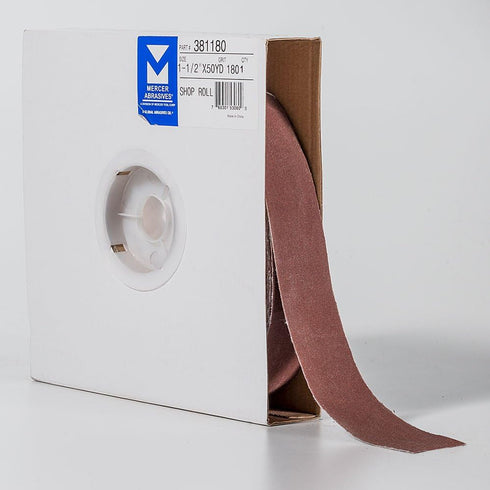 Mercer Industries Shop Roll, 1-1/2" x 50 yards, 180 Grit
