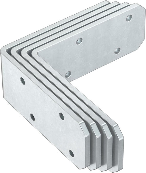 SecureLatch 3"3"1.2" 90 (Galvanized-4PCS) Degree Galvanized Corner Brace, Heavy Duty L Shape Bracket for Wood Beams