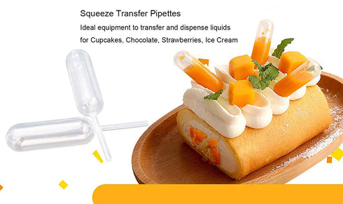 350pcs 4ml Mini Squeeze Transfer Cupcakes Pipettes, Disposable Plastic Droppers for Cupcake, Dessert