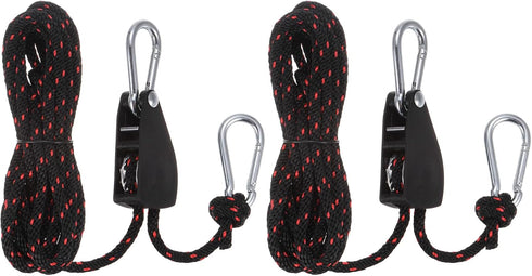 uxcell 2pcs Adjustable Ratchet Rope Hanger, 1/4" (6mm) with Metal Gears, 11.8ft Strap for Hanging Plants and Tie-Down