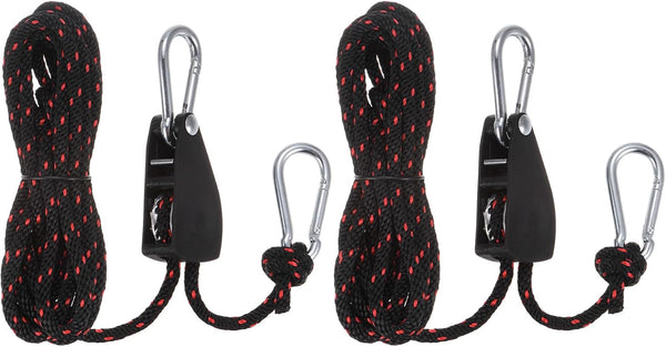 uxcell 2pcs Adjustable Ratchet Rope Hanger, 1/4" (6mm) with Metal Gears, 11.8ft Strap for Hanging Plants and Tie-Down