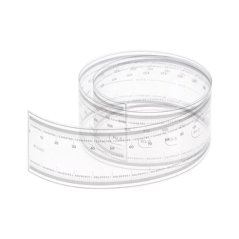 Film Flexible Ruler 50cm 0.1mm Scale, Transparent PET Plastic Folding Calibration Measuring Tool
