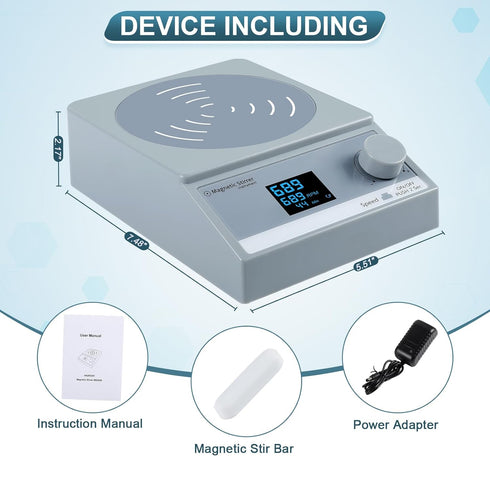 Magnetic Stirrer w/Timer, 100fl.oz Digital Magnetic Stir Plate, Lab Stirrer with LCD Display, Stir Bar (NO Heating)