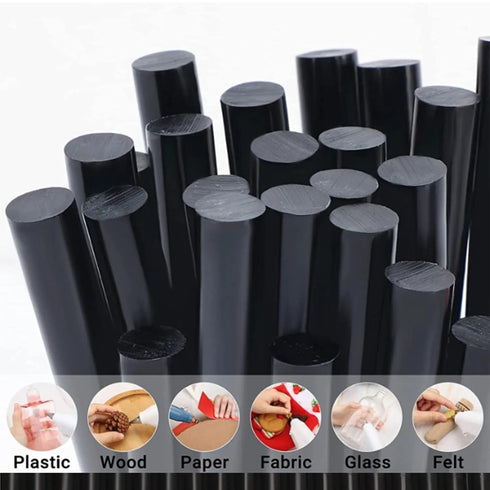 Black Hot Glue Sticks, 20Pcs for Mini Glue Gun, 0.43 Diameter X7.87" Long for DIY Projects