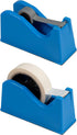 IHOMECOOKER Desktop Tape Dispenser Adhesive Roll Holder (Fits 1" & 3" Core) with Weighted Nonskid Base (Blue)