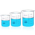 Sturdy Glass Beakers, 3 Sizes of 500ml, 1000ml, 2000ml, 3.3 Borosilicate Griffin Low Form with Printed Graduation