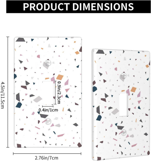 Terrazzo Single Toggle Light Switch Plate, Decorative Electrical Wall Cover Plate