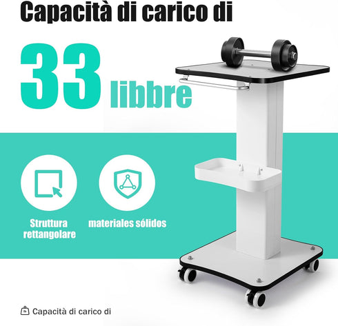 WXLTSGM 3-Tier Beauty Rolling Cart with Storage Trays,Rolling Cart Moveable Esthetician Machine, Tattoo Table Work