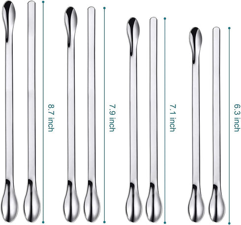 25 Pcs Stainless Steel Lab Spatula Micro Scoop Set Laboratory Tiny Mixing Spatula with Tweezers Long Sampling Spoon for Powders Gel Cap Capsule Filler (25Pcs)