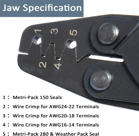 Weather Pack Crimper for Automotive Wire Sealed Terminals, Open Barrel Non-Insulated Hand Crimping Tool