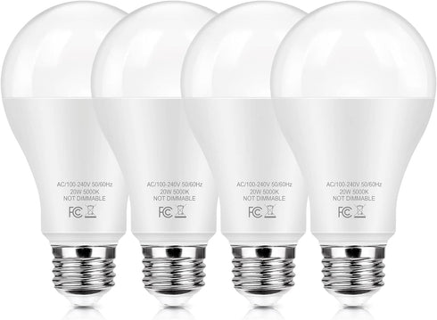 LED Light Bulbs, 150 Watt Equivalent, 2200 Lumen, Daylight White 5000K, E26 Base, 4-Pack.