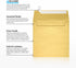 LUXPaper Square Invitation Envelopes | Gold Metallic | Peel & Press | 6" x 6" | 80lb. Text | 50 Qty