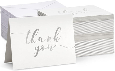 Sustainable Greetings Set Pack 120, 3.75 5 120 Thank You Notes with Envelopes - Blank Inside for Personal Messages