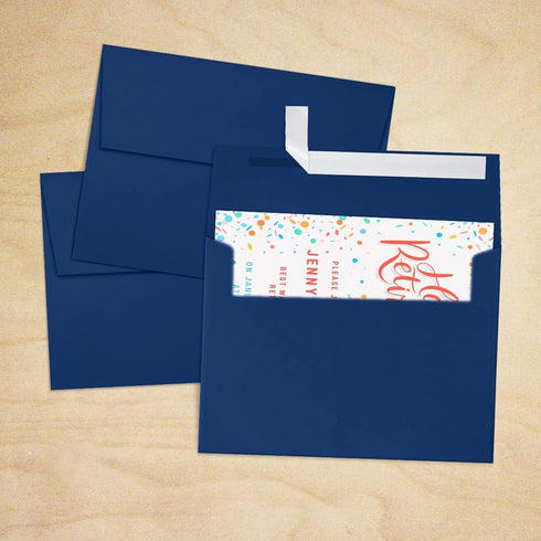 LUXPaper A7 Invitation Envelopes | Peel & Press | 5 1/4" x 7 1/4" | 80lb. Text | Navy Blue | 50 Qty