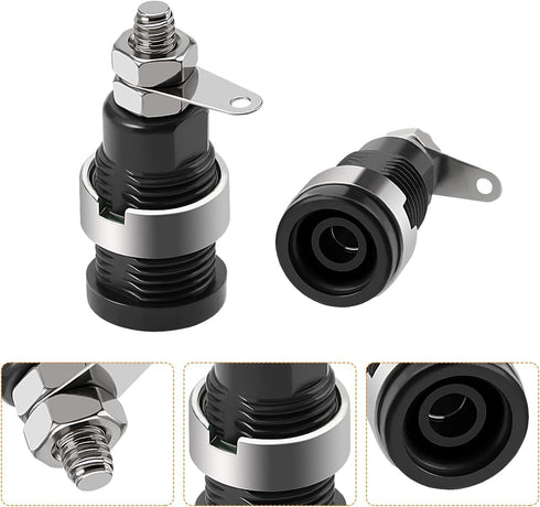 Oiyagai 10 Pcs 4mm Banana Socket Plug, Binding Post with Safety Protection, 5 Colors: Red, Yellow, Black, Blue, Green