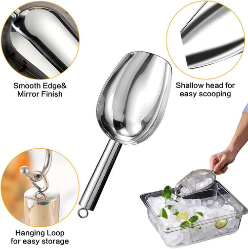 Yontlyandd 3oz) Metal Ice ScoopKitchen Ice Scooper for Ice Maker,Stainless Steel Small Ice Scooper for FreezerKitchen