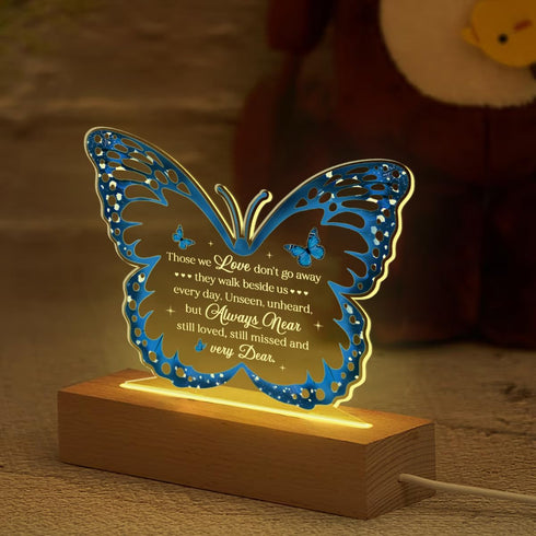 SANDJEST Memorial Butterfly Night Light - Sympathy Gifts for Loss of Loved One - Those We Love Don't Go Away Acrylic