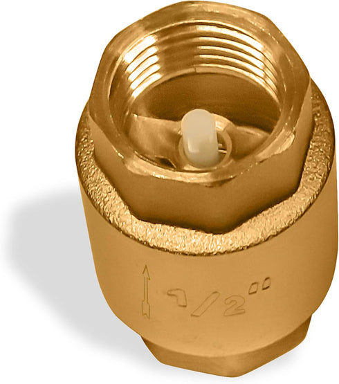 Brass One Way Check Valve 1/2 inch Backflow Preventer for Plumbing and Industrial Applications