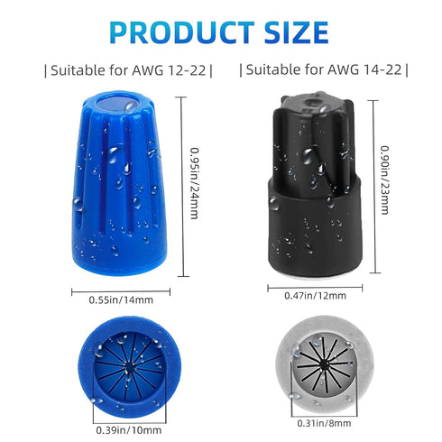 40PCS Waterproof Outdoor Wire Electrical Connectors, Sealant Twist Nuts Caps for Wet Location Installation