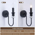 1-Light Black Wall Sconce, Farmhouse Vintage Candle Sconces Wall Light Fixtures for Living Room, Crystal Industrial