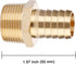 U.S. Solid Brass Hose Fitting Adapter, 3/4" Barb x 3/4" NPT Male Pipe Fittings