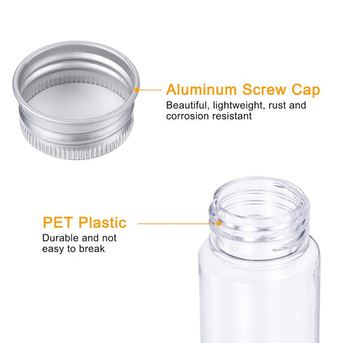 PATIKIL 40Pcs 110ml Plastic Test Tubes with Screw Caps, 155x33mm Tubes for Scientific Experiments and Party Decoration