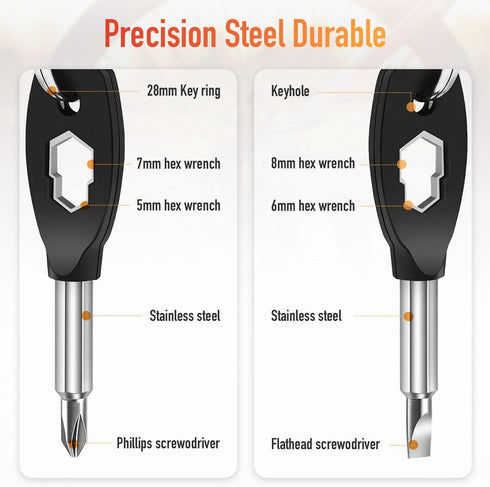 AOGUU 6-in-1 Stocking Stuffers for Men, Keychain Screwdriver Bit with Flathead and Phillips, Slotted and Hex Wrench