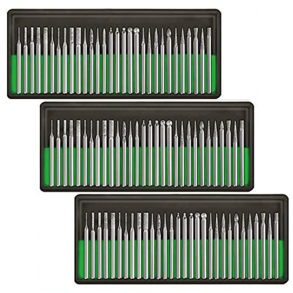 Ryoma Diamond Burr Bits Carving Drill Kit for Rotary Tool, 3/32"(2.35mm) Shank, Pack of 90 Pcs/3 Sets