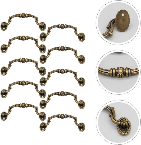 10pcs Cabilock European Style Plastic Cabinet Knobs and Drawer Pull Handles, No-Drill Installation, Suitable
