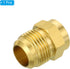 PATIKIL 5/8 SAE Male Thread Brass Flare Tube Fitting, 2 Pack Pipe Adapter Connector for Plumbing HVAC