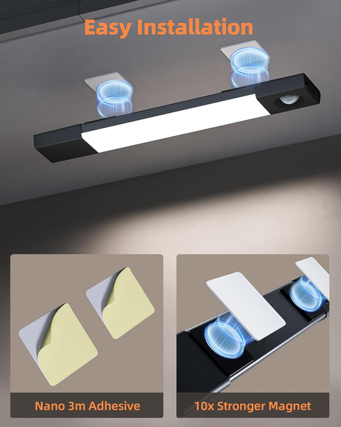 Closet 30 Dimmable, 3 Counter Wardrobe(3 Pack, EZVALO Under Cabinet Lighting, Wireless Lights, LED Rechargeable Motion