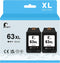 Penguin 63XL Black Ink Cartridges Remanufactured for HP Printer Deskjet 3637 3630 3632 1112 1110 Envy 4520 4512 4516