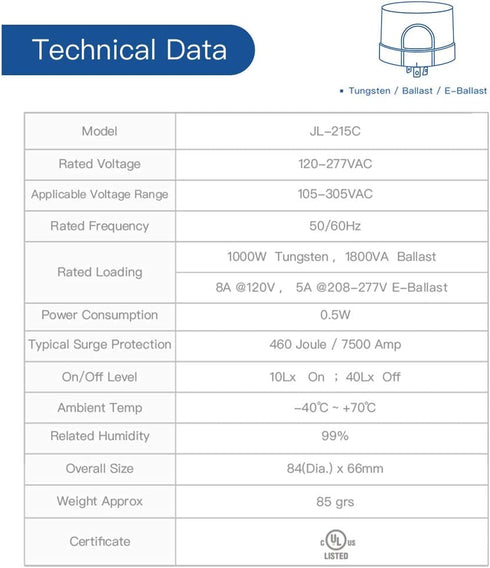 Twist Lock Photocell Dusk to Dawn Light Auto On Off Switch for LED Barn Light, Area Light, Street Light