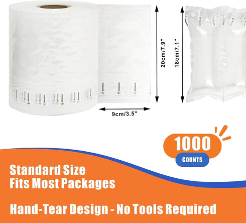 EXJEXJ 1000 Count 3.54" 7.87" Packing Packing Air Pillows for Shipping With Pump, x Inflatable Air Bags Shipping