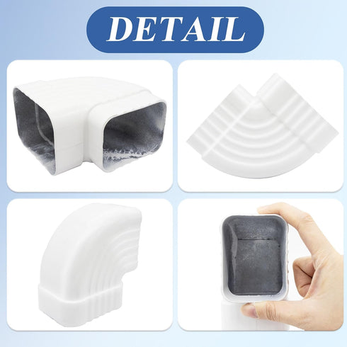 Gutter Elbow 2x3 90 Degree Downspout Connector, Roofing Gutters Rainwater Drainage Extension (Style B, Aluminum)