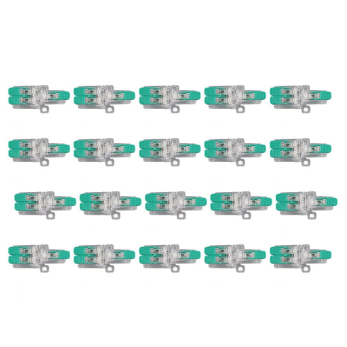 20PCS 1 in 2 Out Lever Wire Conductor Terminal Block Connectors for 10-20AWG Wires