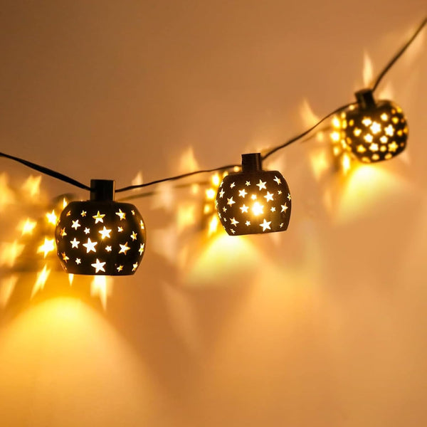 Vigdur Lantern String Lights, Star String Lights Plug in with 10 Clear