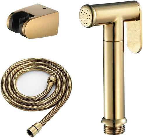 FINLIX Set Bidet Sprayer with Single Cold Water Brass Portable Cloth Diaper Washer Shower Sprayer Wall Mounted Bathroom